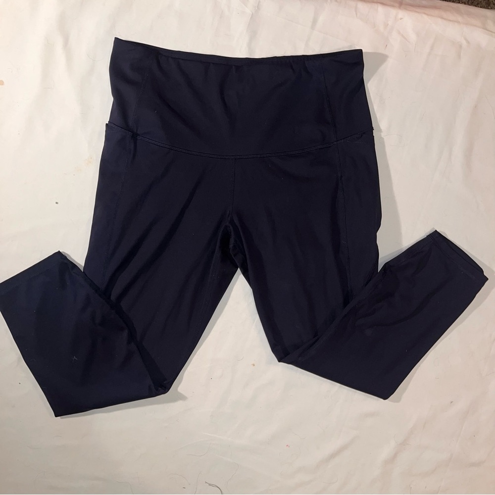 All In Motion sz 1X Navy Blue High-Waisted Cropped Leggings